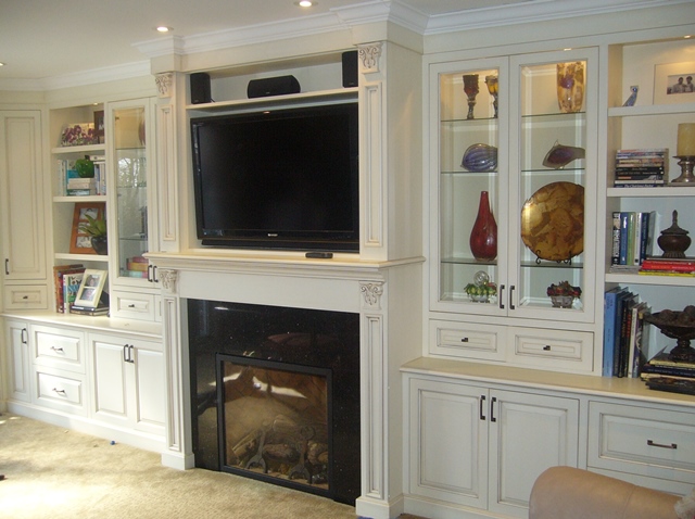 custom cabinets in family room